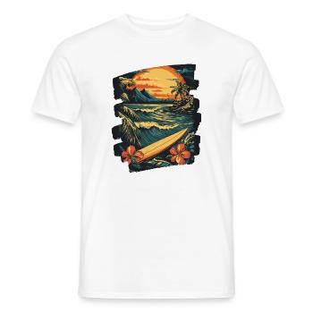 Hawaii Beach - Men's T-Shirt - white - Front - AI Model Male 178 dark (178cm)