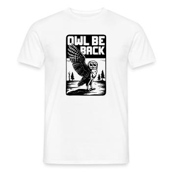 hibou être de retour drôle rétro hibou jeu de mots oiseau - T-shirt homme - blanc - Devant - AI Model Male 178 dark (178cm)