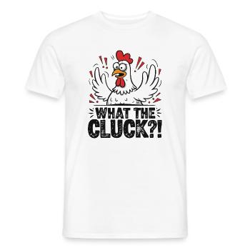 Was zum Teufel?! Chicken Cartoon Tee - Männer T-Shirt - Weiß - Vorne - AI Model Male 178 dark (178cm)