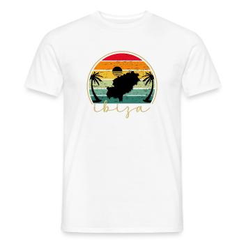 IBIZA - Sundown - Sonnenuntergang - Vintage Sunset - Männer T-Shirt - Weiß - Vorne - AI Model Male 178 dark (178cm)