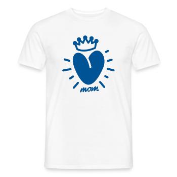 Mom Royal – A crowned love - Men's T-Shirt - white - Front - AI Model Male 178 dark (178cm)