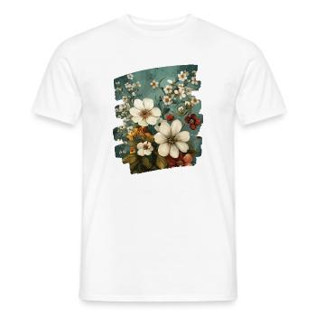 Printemps Printemps Début Fleur Fleurs - T-shirt homme - blanc - Devant - AI Model Male 178 dark (178cm)
