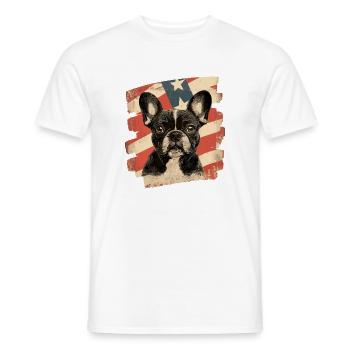 Bouledogue français Frenchie - T-shirt homme - blanc - Devant - AI Model Male 178 dark (178cm)