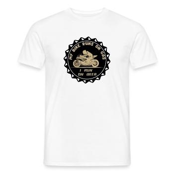 Bike Runs on Gas, I Run on Beer - Men's T-Shirt - white - Front - AI Model Male 178 dark (178cm)