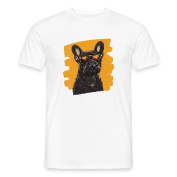 Bouledogue français Frenchie - T-shirt homme - blanc - Devant - AI Model Male 178 dark (178cm)
