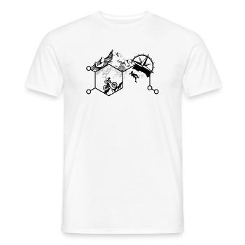 Abstract Mountain Landscape Illustration - Men's T-Shirt - white - Front - AI Model Male 178 dark (178cm)