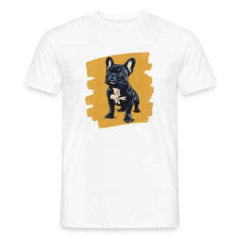 Bouledogue français Frenchie - T-shirt homme - blanc - Devant - AI Model Male 178 dark (178cm)