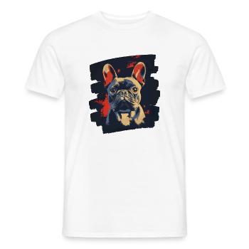 Bouledogue français Frenchie - T-shirt homme - blanc - Devant - AI Model Male 178 dark (178cm)