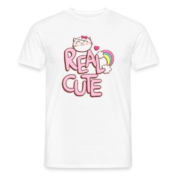 Whimsical Cat Hello cat Design merch t shirt - Men's T-Shirt - white - Front - AI Model Male 178 dark (178cm)