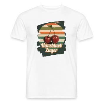 Härzbluetzuger Zuger Chriesi Kirschen Kanton Zug - Männer T-Shirt - Weiß - Vorne - AI Model Male 178 dark (178cm)