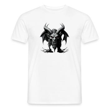 Fearsome Demon, Horns & Bat Wings - Men's T-Shirt - white - Front - AI Model Male 178 dark (178cm)