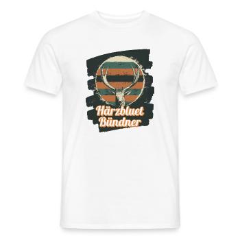 Härzbluetbündner Graubünden Suisse - T-shirt homme - blanc - Devant - AI Model Male 178 dark (178cm)