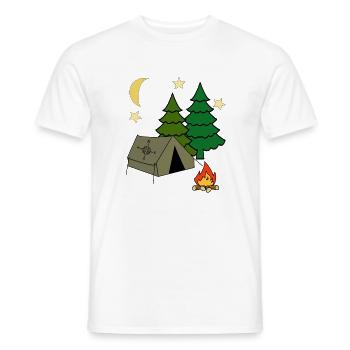 Tente Camping Aventure en plein air Camping Vacances en forêt - T-shirt homme - blanc - Devant - AI Model Male 178 dark (178cm)