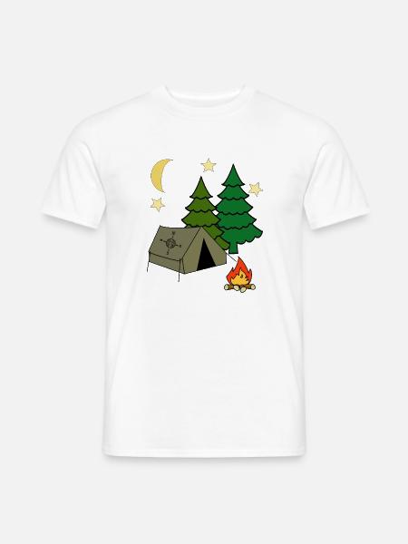 Zelt Campen Outdoor Abenteuer Campen Wald Urlaub - Männer T-Shirt - Weiß