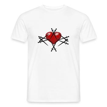 Sword Swords Heart Warrior Swordsman - Men's T-Shirt - white - Front - AI Model Male 178 dark (178cm)