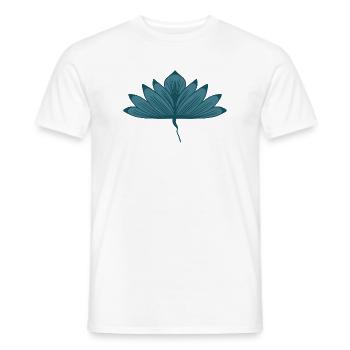 Blaugrüner Blumenlotus - Männer T-Shirt - Weiß - Vorne - AI Model Male 178 dark (178cm)