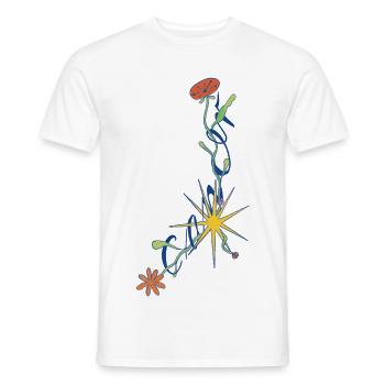 Cancer – Floral zodiac design with stars - Men's T-Shirt - white - Front - AI Model Male 178 dark (178cm)