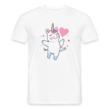 tanzendes happy einhorn fee unicorn fantasy 1 - Männer T-Shirt - Weiß - Vorne - AI Model Male 178 dark (178cm)