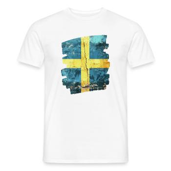 Schwedische Flagge Schweden - Männer T-Shirt - Weiß - Vorne - AI Model Male 178 dark (178cm)