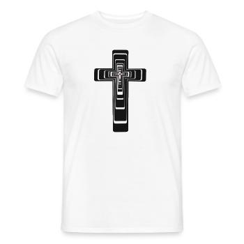 Cross Jesus God Messiah - Men's T-Shirt - white - Front - AI Model Male 178 dark (178cm)