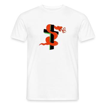 Serpent sur la croix - T-shirt homme - blanc - Devant - AI Model Male 178 dark (178cm)
