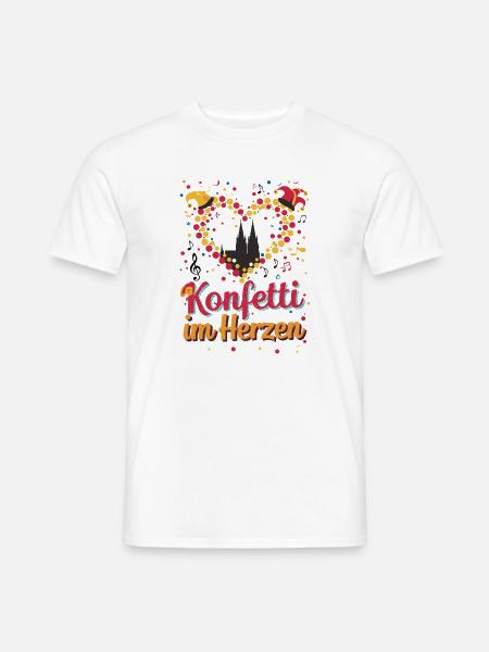 Köln Konfetti Im Herzen Karneval Herz Kölner Köln - Männer T-Shirt - Weiß
