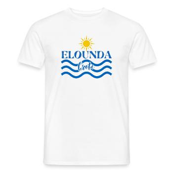 Elounda Kreta Sonne und Wellen Design - Männer T-Shirt - Weiß - Vorne - AI Model Male 178 dark (178cm)