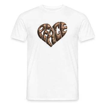 Paix Coeur 3d Cuivre - T-shirt homme - blanc - Devant - AI Model Male 178 dark (178cm)