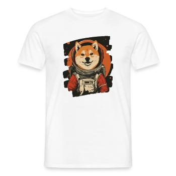 Shiba Astronaute 2 - T-shirt homme - blanc - Devant - AI Model Male 178 dark (178cm)