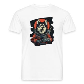 Husky Astronaut - Männer T-Shirt - Weiß - Vorne - AI Model Male 178 dark (178cm)