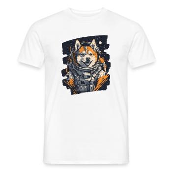 Husky Astronaut - Männer T-Shirt - Weiß - Vorne - AI Model Male 178 dark (178cm)