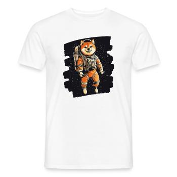 Shiba Inu Astronaute - T-shirt homme - blanc - Devant - AI Model Male 178 dark (178cm)