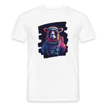 Lama Astronaut - Männer T-Shirt - Weiß - Vorne - AI Model Male 178 dark (178cm)