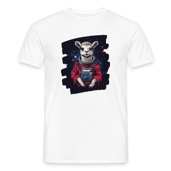 Lama Astronaut - Männer T-Shirt - Weiß - Vorne - AI Model Male 178 dark (178cm)