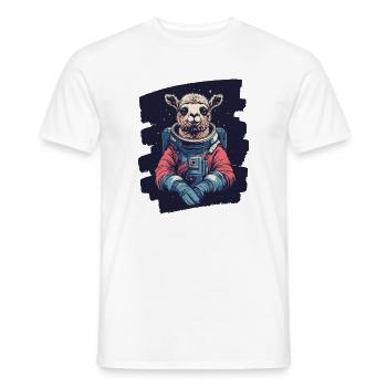 Lama Astronaut - Männer T-Shirt - Weiß - Vorne - AI Model Male 178 dark (178cm)