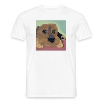 Dog eyes or love reflex - Men's T-Shirt - white - Front - AI Model Male 178 dark (178cm)