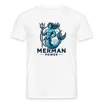 Merman Power - Men's T-Shirt - white - Front - AI Model Male 178 dark (178cm)