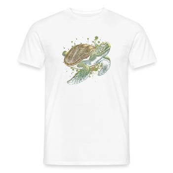 Une tortue cool comme portrait chic - T-shirt homme - blanc - Devant - AI Model Male 178 dark (178cm)