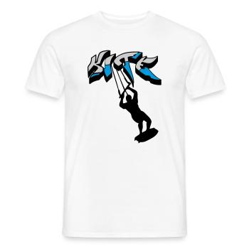 kiteboarding, kitesurfer, kiteboard, kitesurfing - Men's T-Shirt - white - Front - AI Model Male 178 dark (178cm)