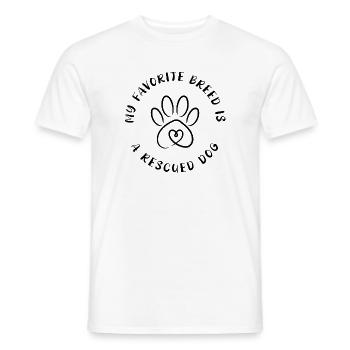 Race préférée ? Chien sauvé ! - T-shirt homme - blanc - Devant - AI Model Male 178 dark (178cm)