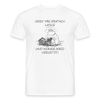 Gebt mir einfach Wolle Schaf-Motiv für Strickfans - Männer T-Shirt - Weiß - Vorne - AI Model Male 178 dark (178cm)