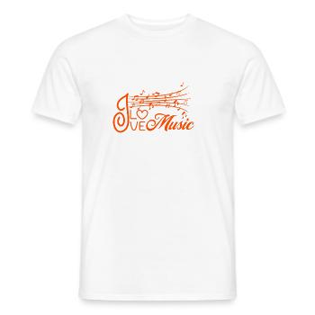 I Love Music Notes With Heart - Men's T-Shirt - white - Front - AI Model Male 178 dark (178cm)
