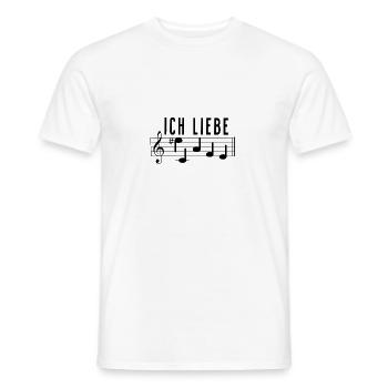 Ich liebe Eiscafe Musik Noten Notenschrift - Männer T-Shirt - Weiß - Vorne - AI Model Male 178 dark (178cm)