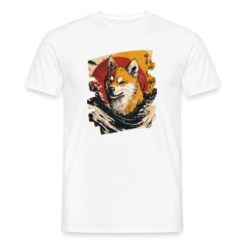 Shiba Inu - T-shirt homme - blanc - Devant - AI Model Male 178 dark (178cm)