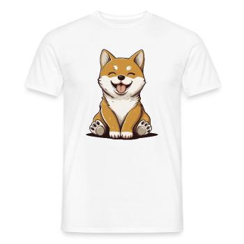 Shiba Inu - T-shirt homme - blanc - Devant - AI Model Male 178 dark (178cm)