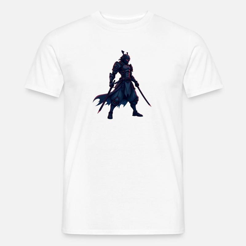 Cyber Samurai Krieger Illustration - Männer T-Shirt - Weiß