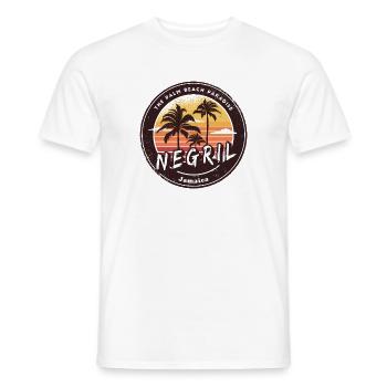 Negril Jamaica – The Palm Beach Paradise - Men's T-Shirt - white - Front - AI Model Male 178 dark (178cm)