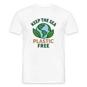 Keep the Sea Eco T-Shirt mit Botschaft - Männer T-Shirt - Weiß - Vorne - AI Model Male 178 dark (178cm)