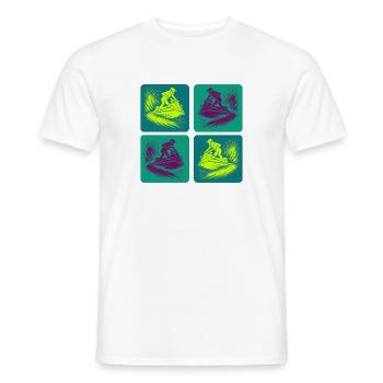 Jetski Splash Art – Neon Ride - Männer T-Shirt - Weiß - Vorne - AI Model Male 178 dark (178cm)