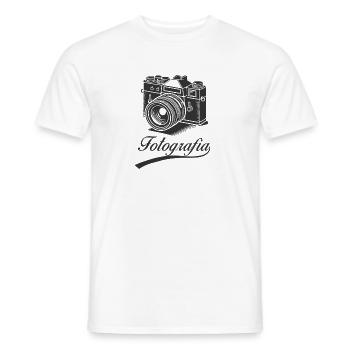 Fotografia – Appareil photo vintage - T-shirt homme - blanc - Devant - AI Model Male 178 dark (178cm)